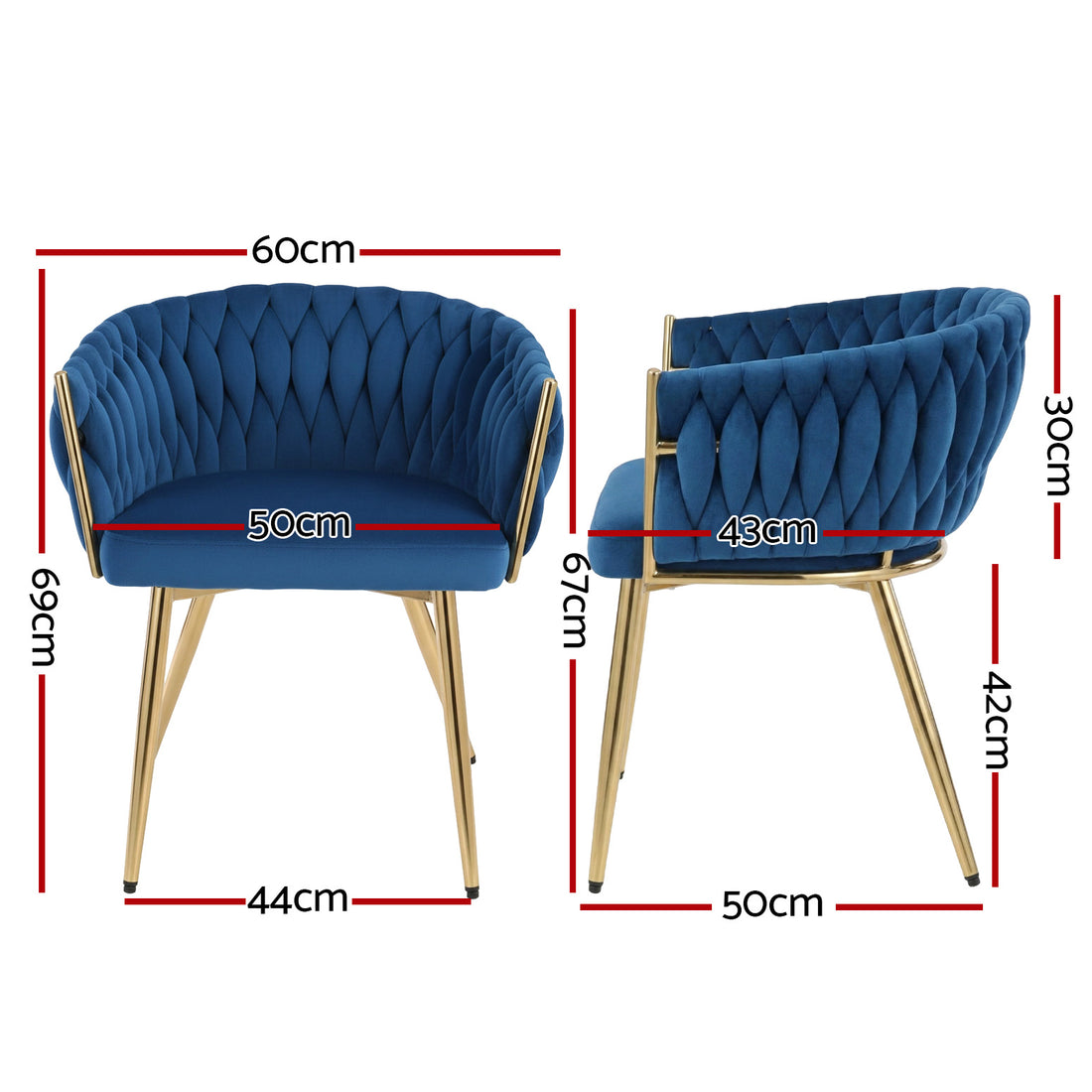 Artiss Velvet Dining Chairs Set of 4 Blue