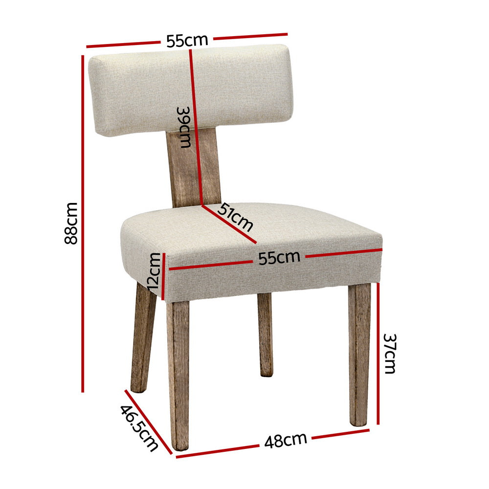 Artiss Dining Chairs Set of 4 Linen Fabric Beige