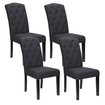 Artiss Tufted Linen Dining Chairs Dark Grey Set of 4