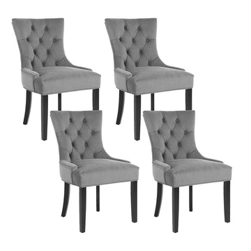Artiss French Provincial Velvet Dining Chair Set of 4 Grey
