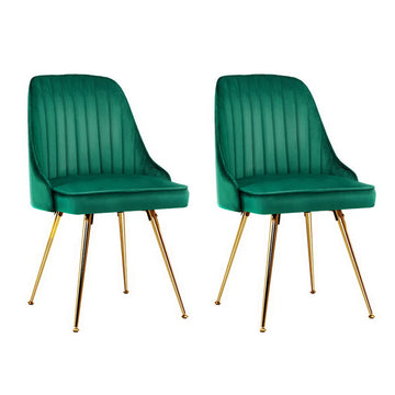 Artiss Velvet Dining Chairs Set of 2 Green