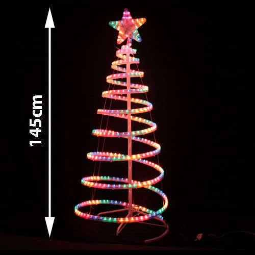 Samland LED Rope Light Christmas Tree with Star Motif 145cm Multi Colour