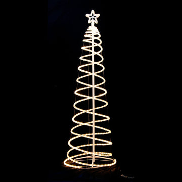 Samland LED Spiral Rope Light Christmas Tree with Star Motif 185cm Warm White