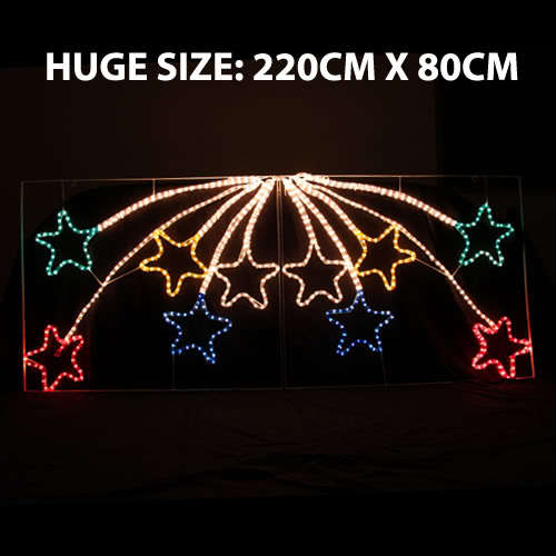 Samland LED Animated 10 Stars Rope Light Display 2.2m Multi Colour