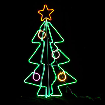 Samland 3D LED Neon Christmas Tree 130cm Multi Colour