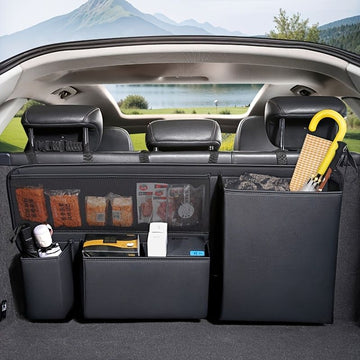 Hanging Car Boot Organiser Back Seat Storage with Pockets Black