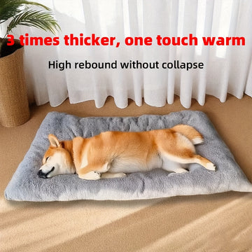 Warm Faux Mohair Dog Bed 120cm for Large Dogs Grey
