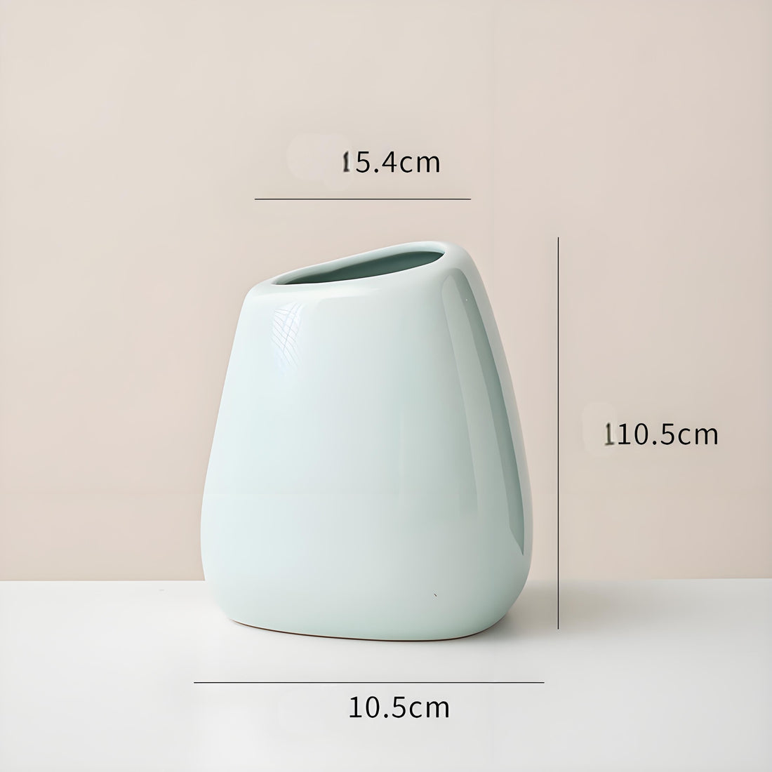 Minimalist Blue Ceramic Vase Set 3-Piece for Living Room
