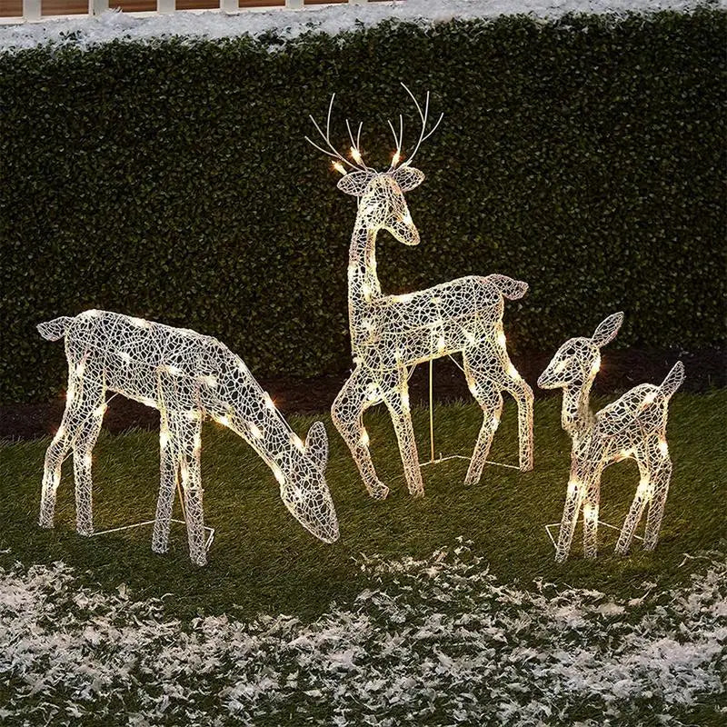 Lighted Christmas Deer Reindeer Family LED Outdoor Decorations