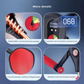 Four detail panels showing KG pressure gauge, LED counter at 068, red curved pad and reinforced handle with red grip