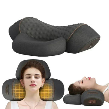 Heated Cervical Massage Pillow 3 Heat Levels Vibration USB Rechargeable