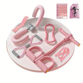 pink drawstring carry bag 27cm by 22cm dimensions with foldable and pocket storage feature detail