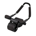 Black abdominal wheel roller with padded handles on white background