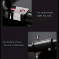 Ab wheel feature infographic with leak-proof screw head and double-stabilization system text