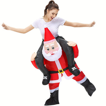 Christmas Inflatable Ride-On Santa Costume Red Adult