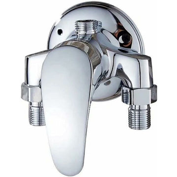 Chrome Wall Mounted Brass Shower Mixer Tap with Ceramic Disc Cartridge