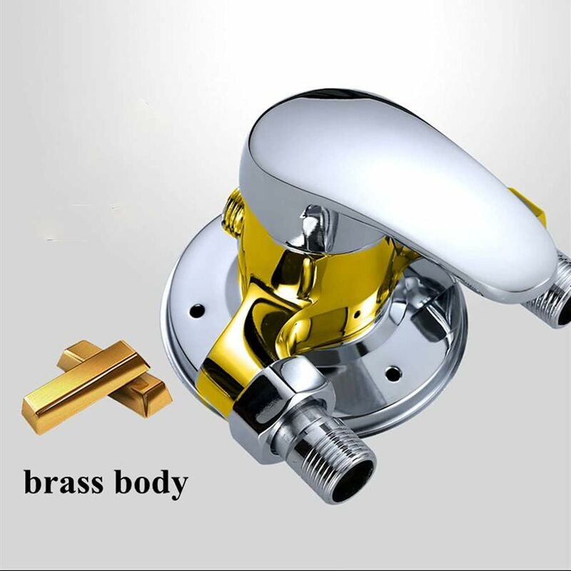 Chrome Wall Mounted Brass Shower Mixer Tap with Ceramic Disc Cartridge