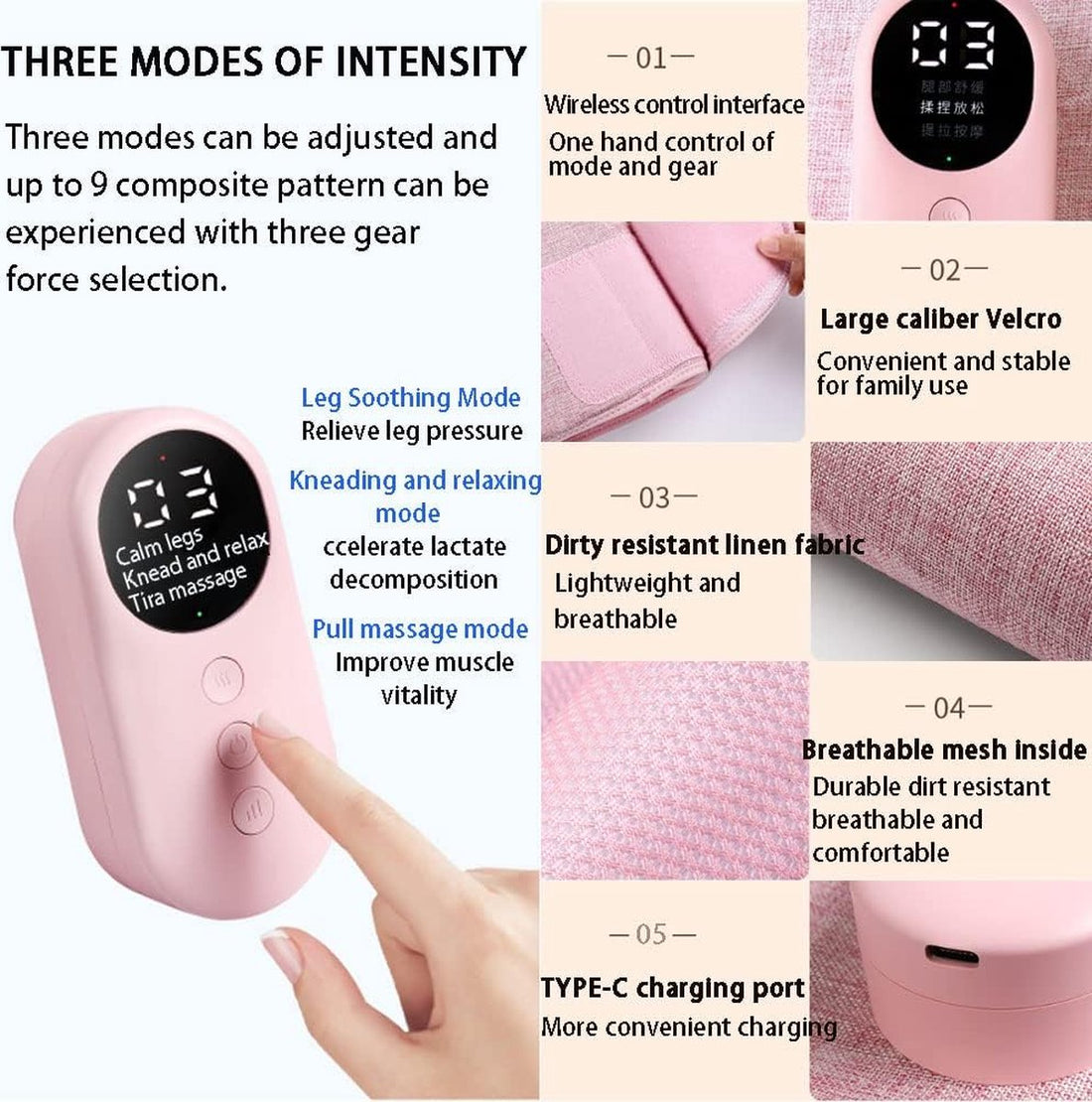 Vortaz Cordless Leg and Calf Massager Air Compression Heat Therapy Grey