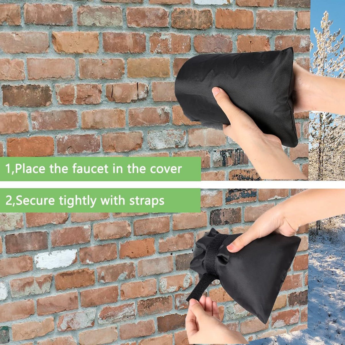 2-Pack Outdoor Tap Frost Protection Cover Waterproof