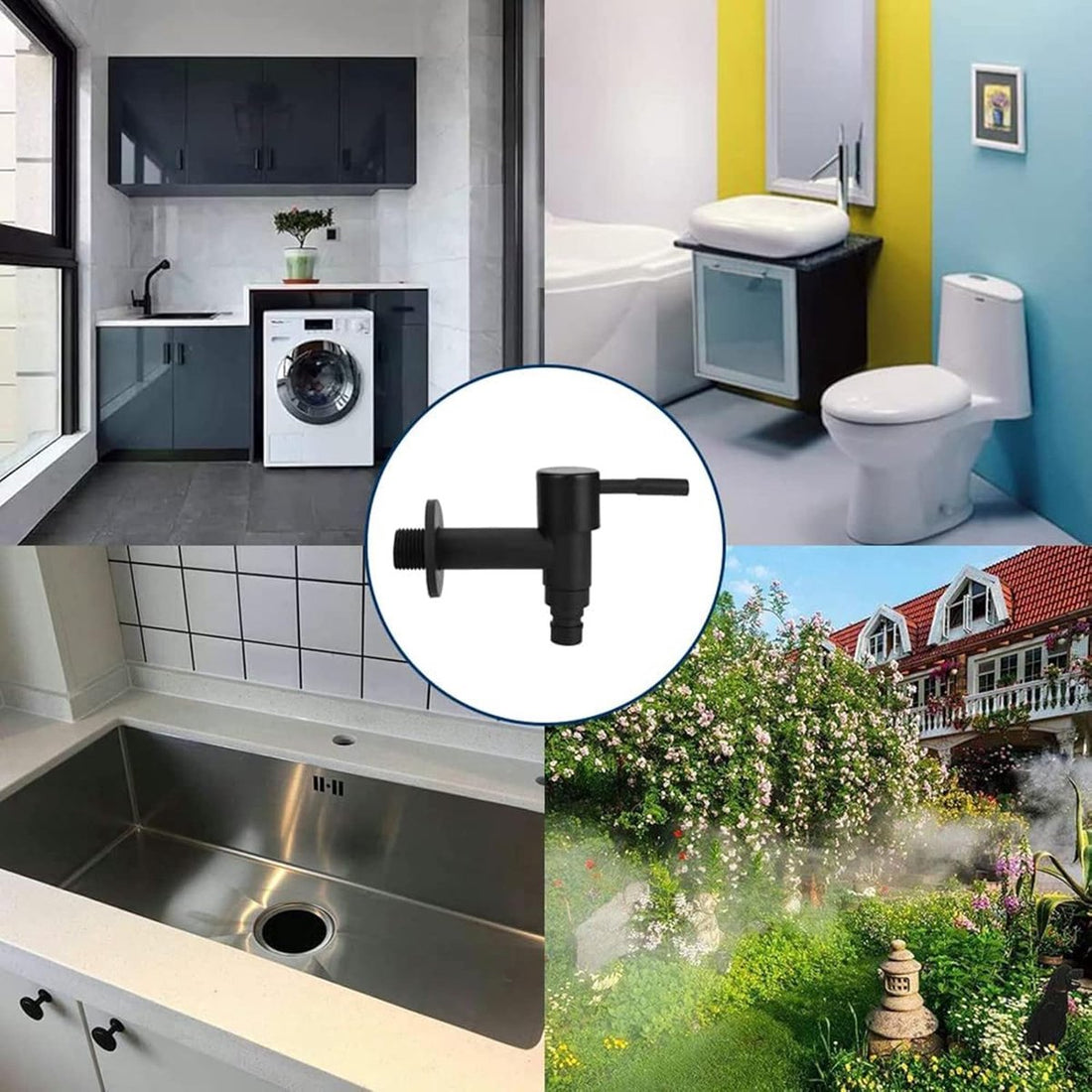 Vortaz Wall Mounted Basin Mixer Tap Corner Black