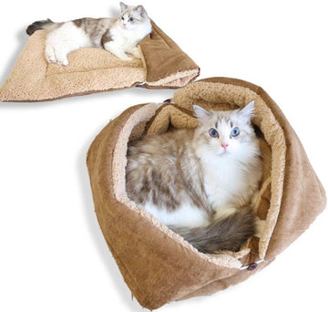 2-in-1 Foldable Pet Mat Warm Wool-Like 70x50cm for Small Pets