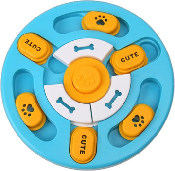 Interactive Dog Treat Puzzle Toy Adjustable Difficulty Blue 25cm
