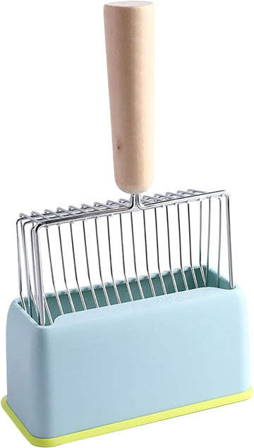 Metal Cat Litter Scoop with Foot Stand for Large Cats Blue