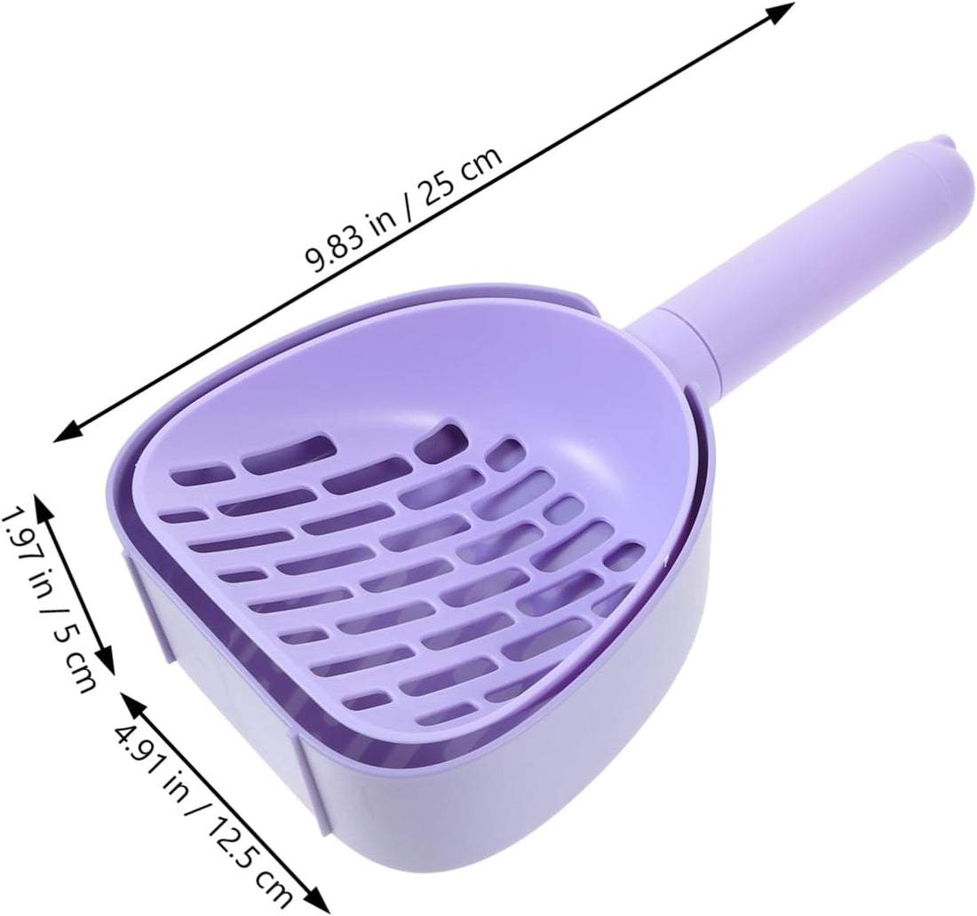 ABS Plastic Cat Litter Scoop with Foot Stand Purple