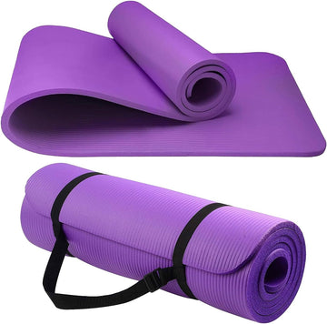 Extra Thick 10mm Yoga Mat Anti-Slip 183x61cm with Carry Strap