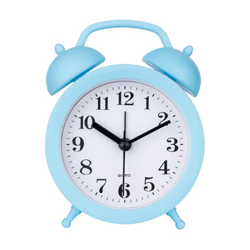 Cute Children's Twin Bell Alarm Clock Blue Analog Student Desk