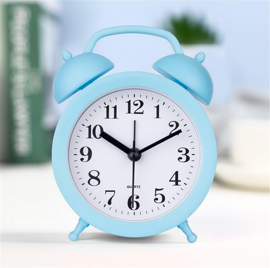 Cute Children's Twin Bell Alarm Clock Blue Analog Student Desk