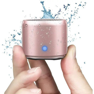 Mini Pink Portable Bluetooth Speaker with Powerful Bass 12 Hour Battery