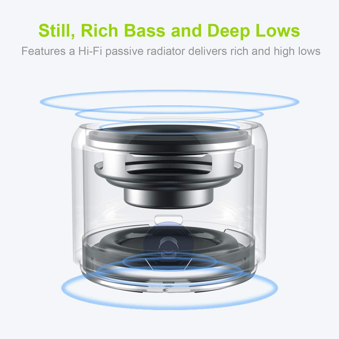 Portable Bluetooth Speaker with 12-Hour Battery Silver