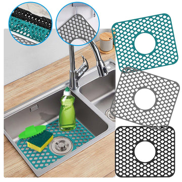 PALIFEUR Silicone Sink Mat Dishwasher Safe Gray 34cm