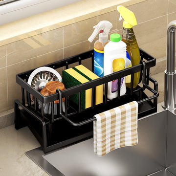 Vortaz Kitchen Sink Caddy Sponge Holder Black