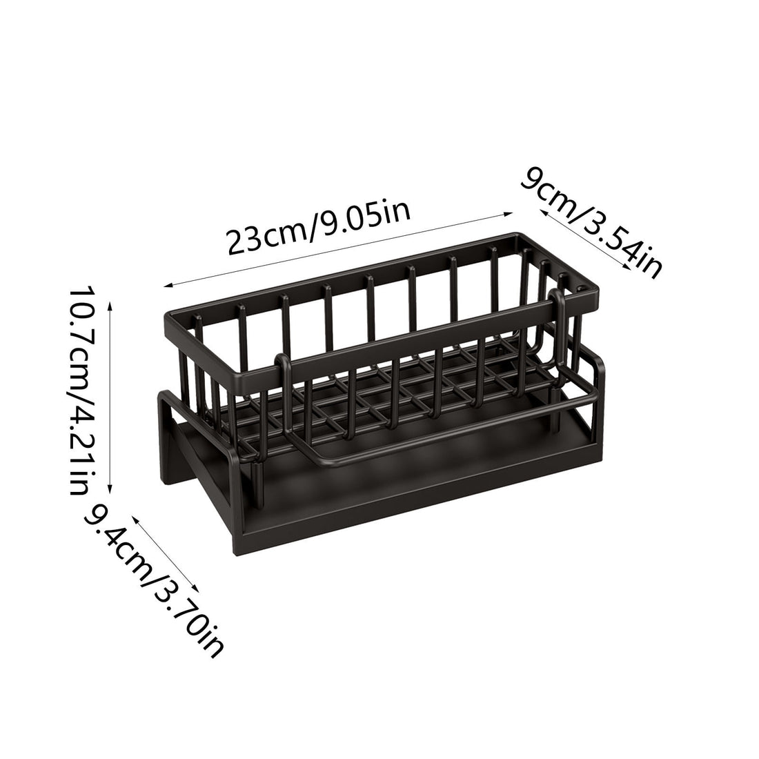 Vortaz Kitchen Sink Caddy Sponge Holder Black