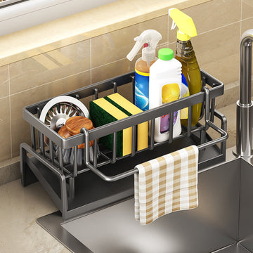 Vortaz Kitchen Sink Caddy Sponge Holder Gray