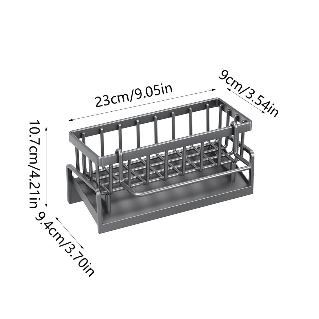 Vortaz Kitchen Sink Caddy Sponge Holder Gray