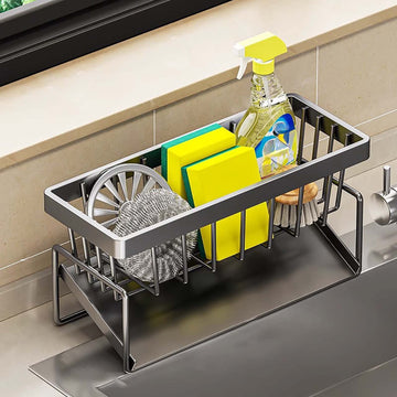 PALIFEUR Rustproof Stainless Steel Kitchen Sink Sponge Holder Gray