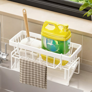 PALIFEUR Rustproof Stainless Steel Kitchen Sink Sponge Holder White