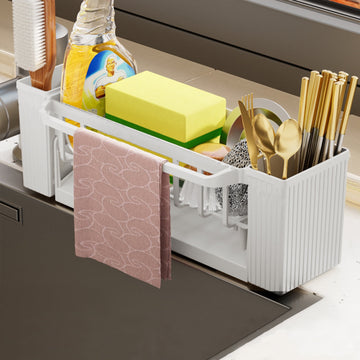 PALIFEUR Rustproof Stainless Steel Kitchen Sink Sponge Holder Beige