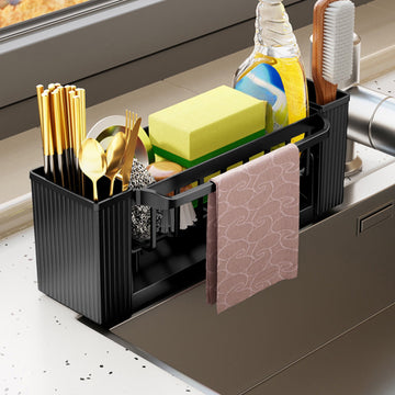 PALIFEUR Rustproof Stainless Steel Kitchen Sink Sponge Holder Black