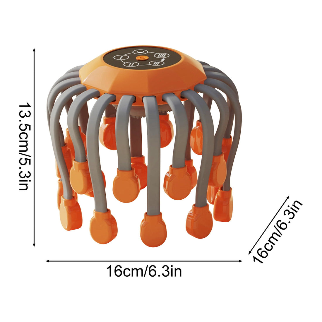 Vortaz Motorised Head and Scalp Massager 20 Nodes 5 Modes Orange