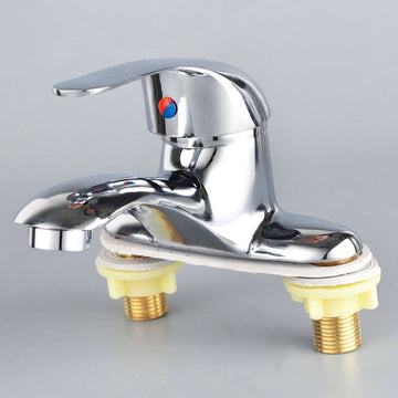 Vortaz 2-Hole Basin Mixer Tap Hot and Cold Water Alloy Silver