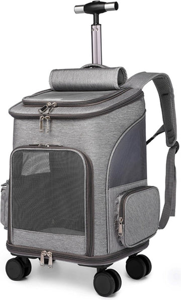 Vortaz Pet Carrier Backpack and Trolley 49x26x33cm Foldable for Small Dogs and Cats