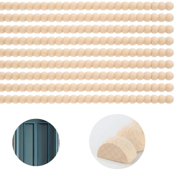 Unfinished Wooden Half Bead Trim Molding Set of 12 DIY Wall Decor