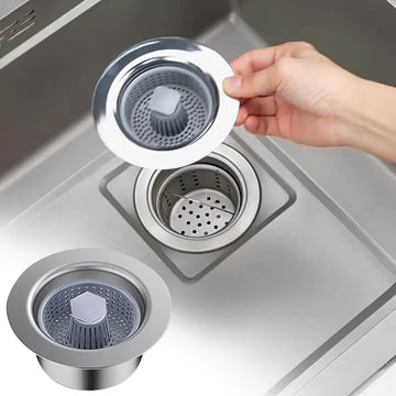 Vortaz 3-in-1 Kitchen Sink Strainer Stopper Stainless Steel
