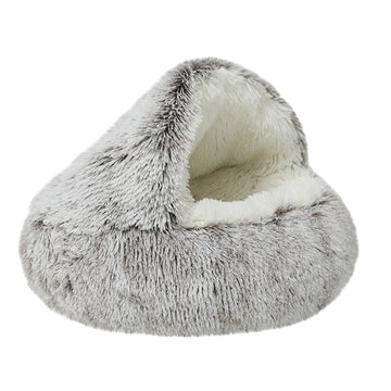 Darzheoy Calming Dog Bed Cave Hooded Plush Washable