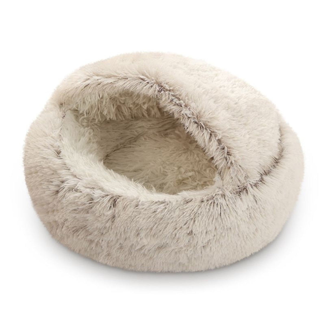 Darzheoy Cat and Small Dog Bed Hooded Cave Plush Washable Coffee