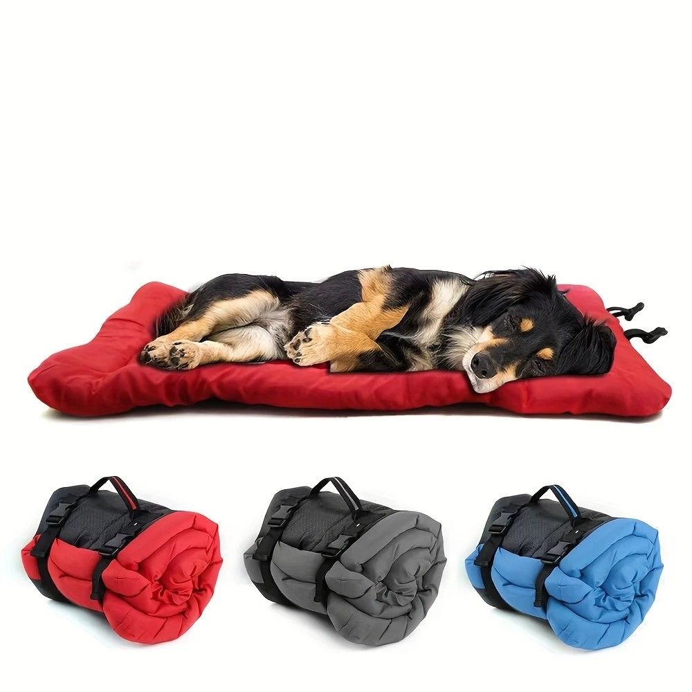 Portable Camping Dog Bed Waterproof Foldable Polyester Mat Green